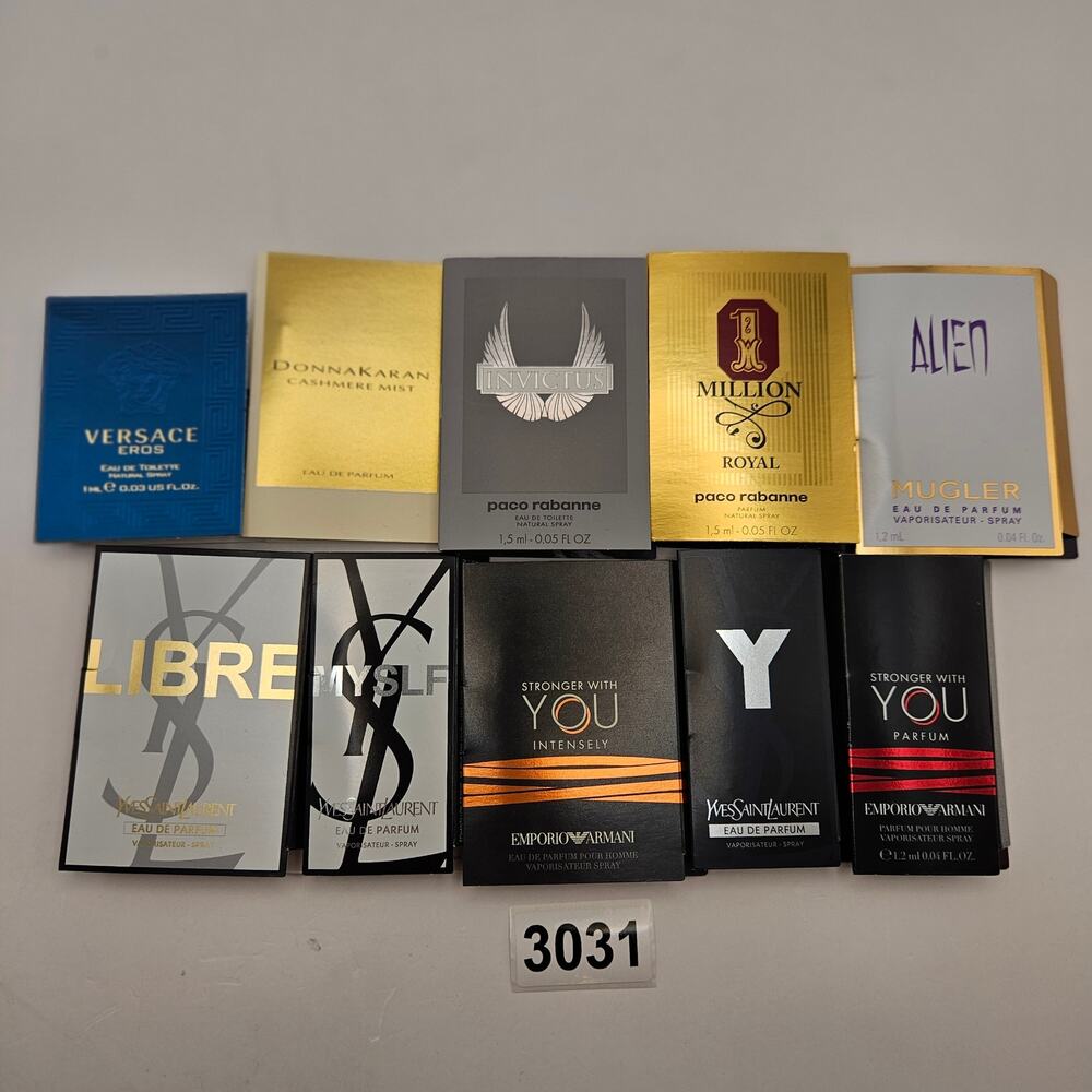 DESIGNER FRAGRANCE SAMPLE LOT YSL LIBRE MYSLF ARMANI SWY PACO RABANNE MUGLER